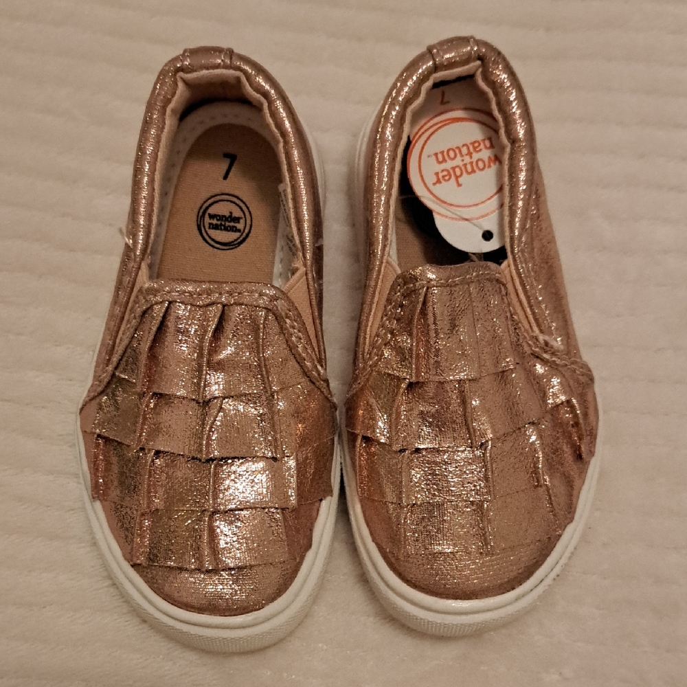 Wonder Nation Kids Metallic Gold Sneakers